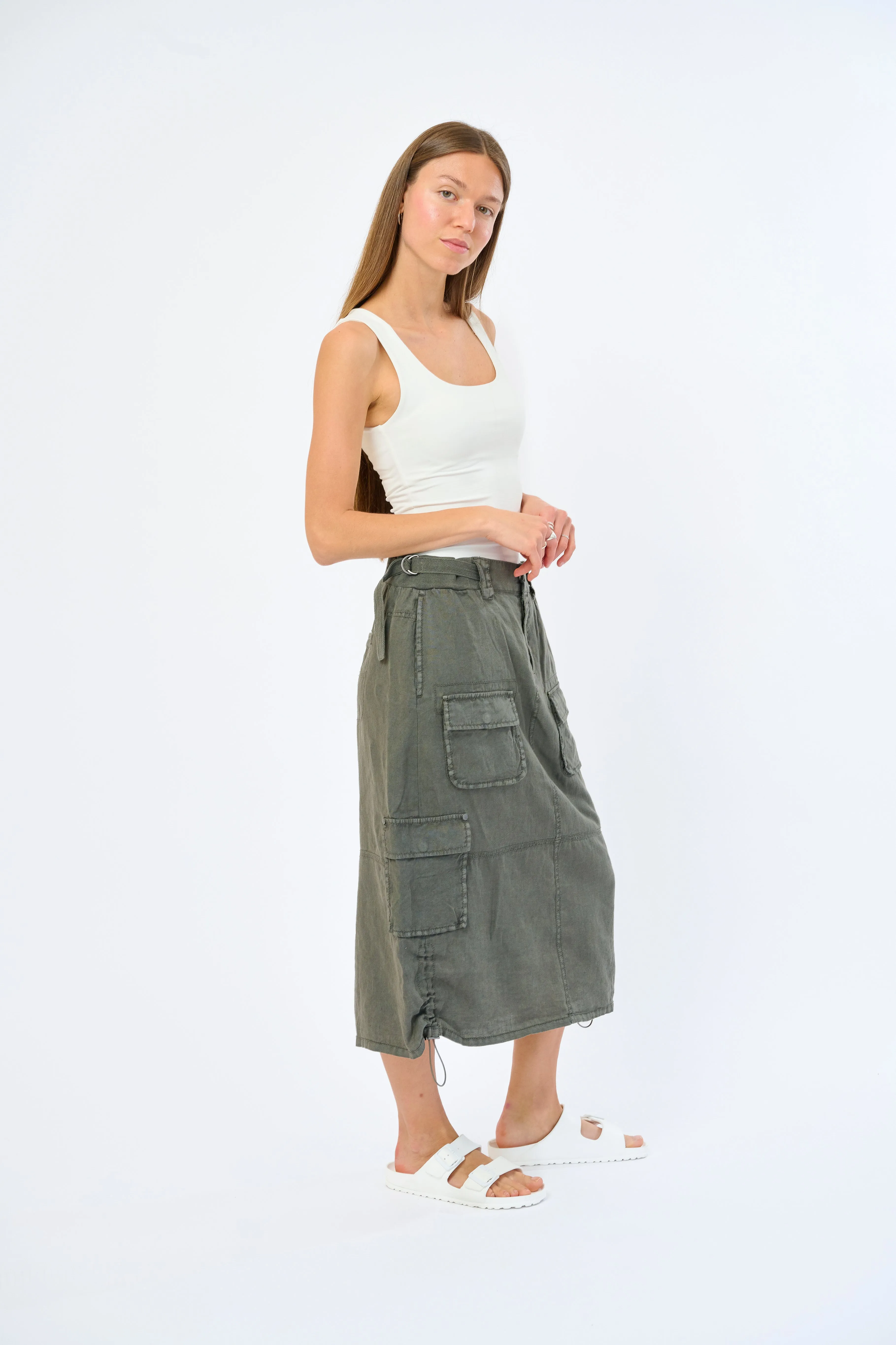 Lilo Midi Linen Skirt