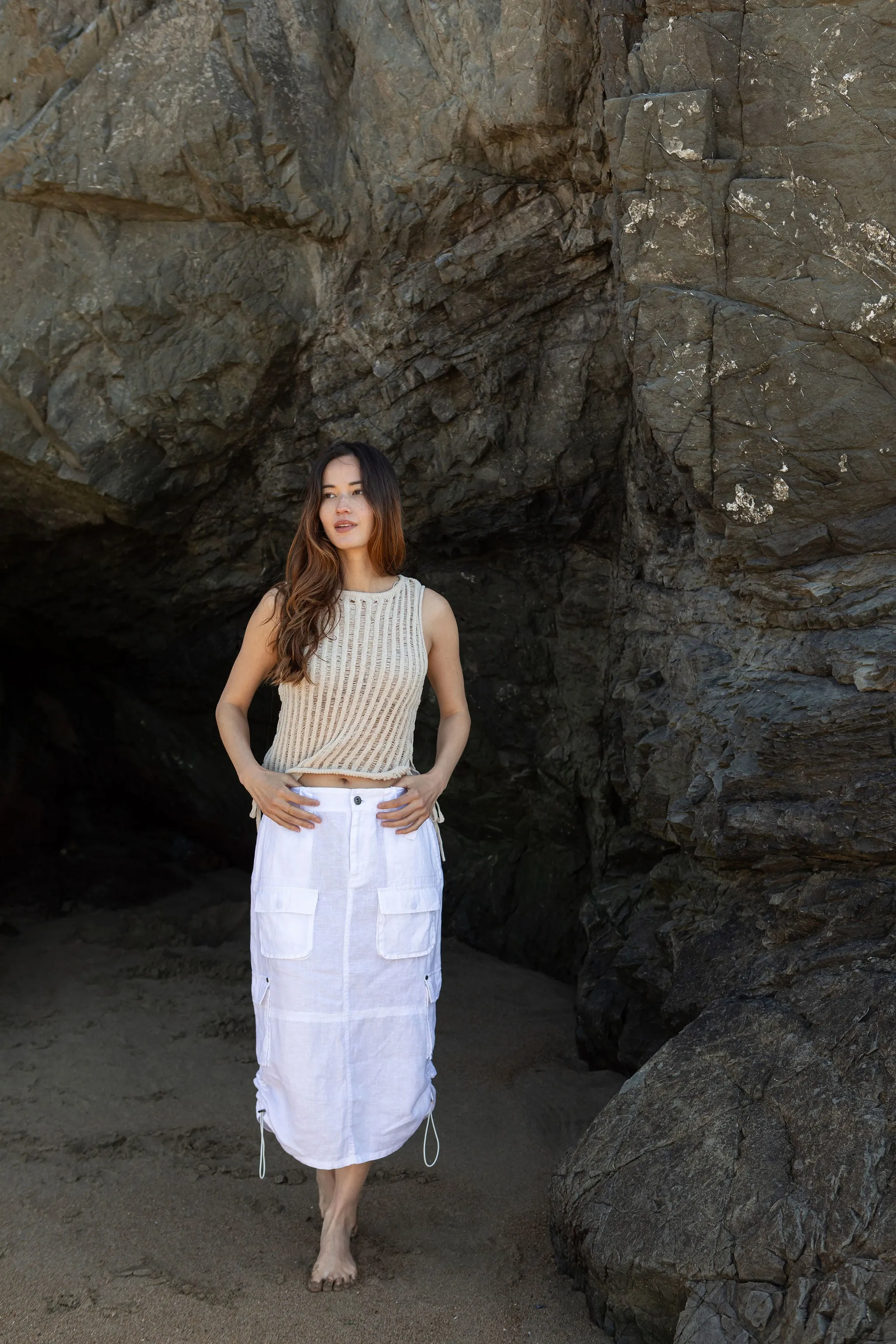 Lilo Midi Linen Skirt