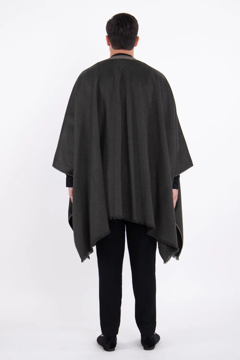 Loro Piana Wool Grey Poncho