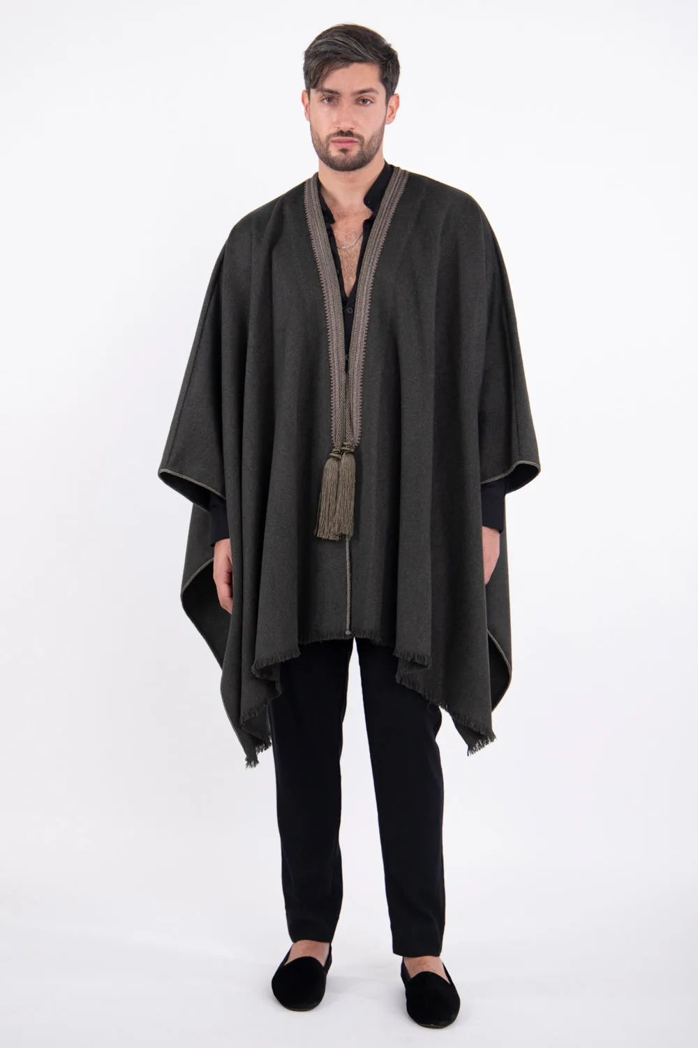 Loro Piana Wool Grey Poncho