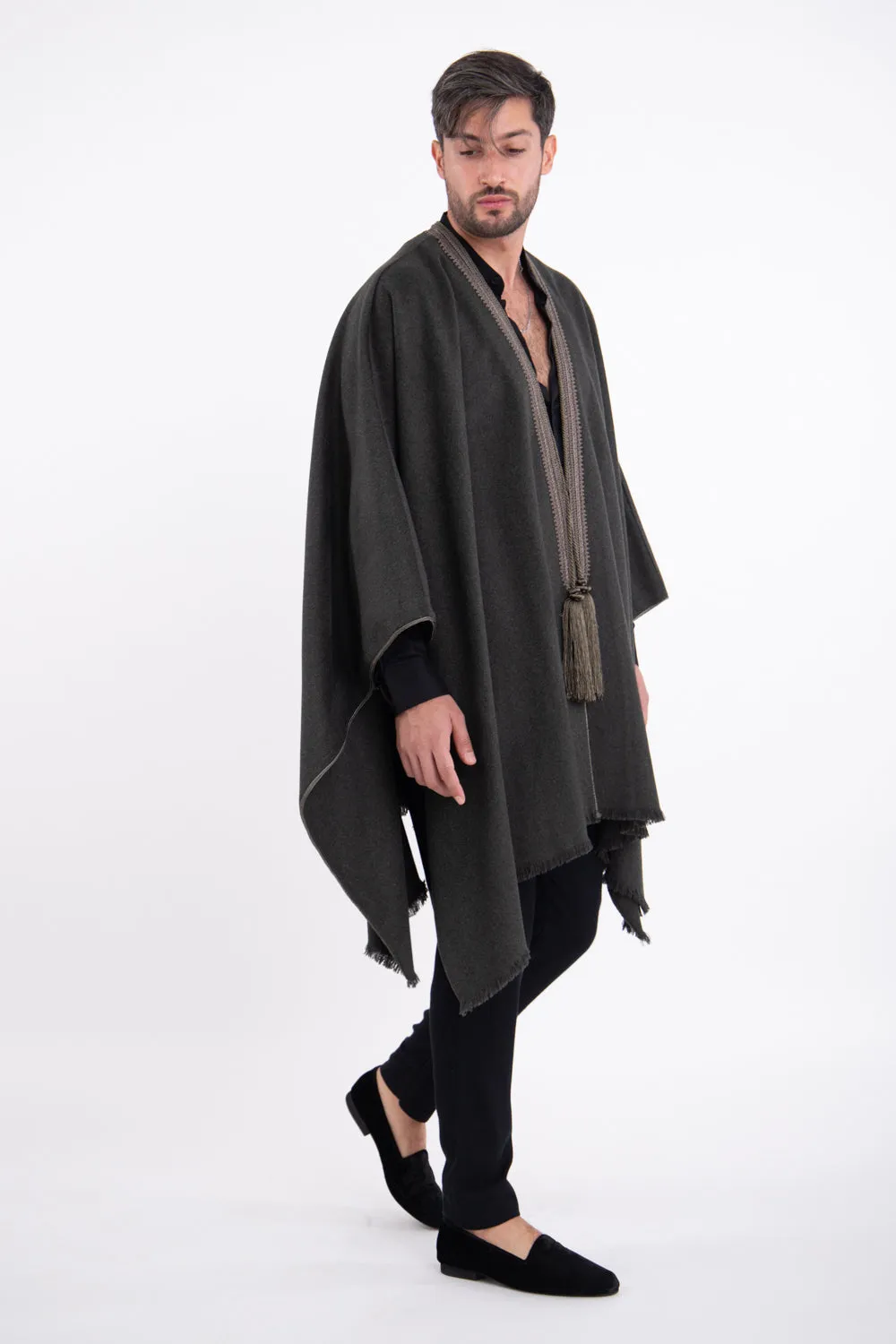 Loro Piana Wool Grey Poncho