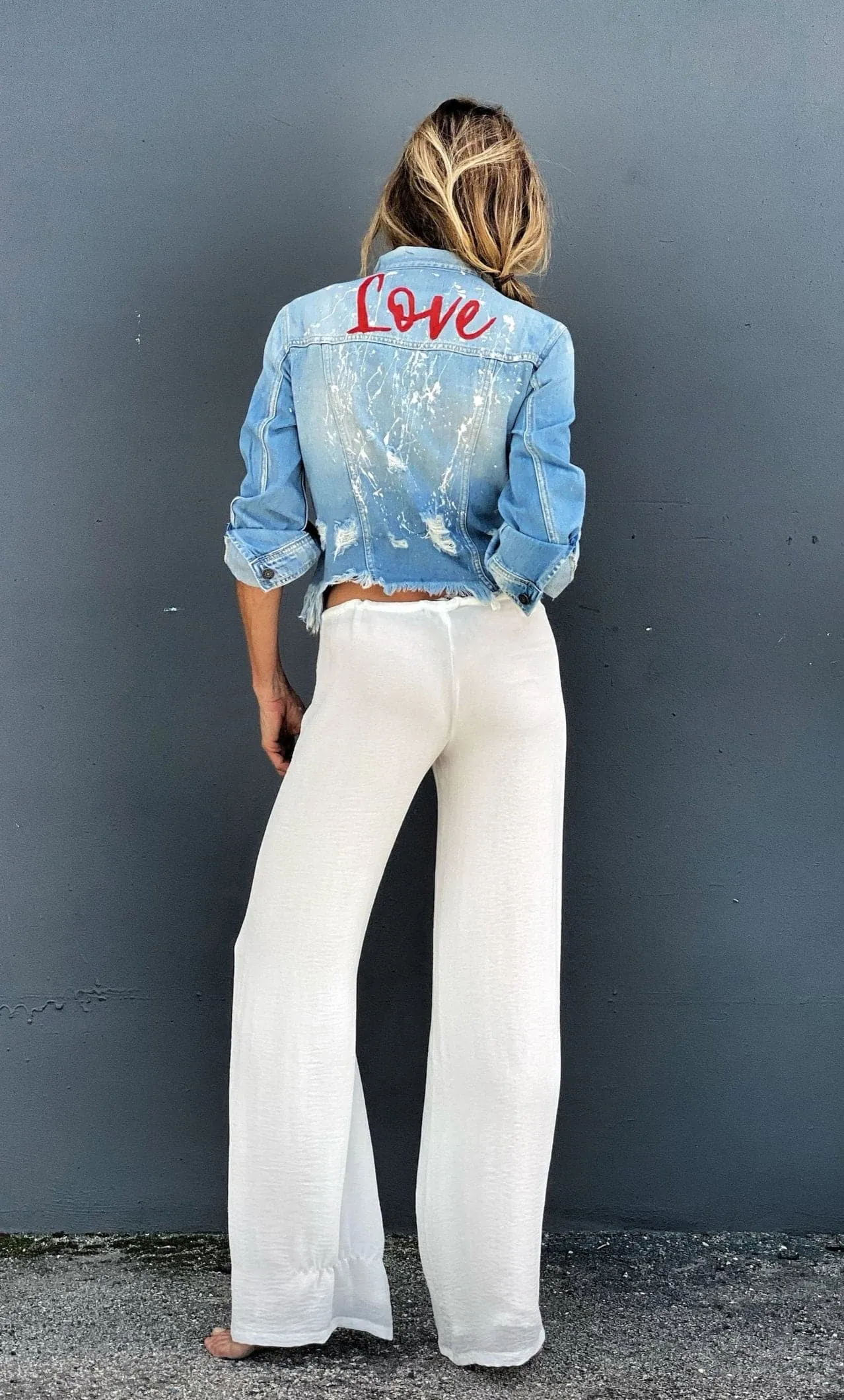 Love denim Jacket washed blue