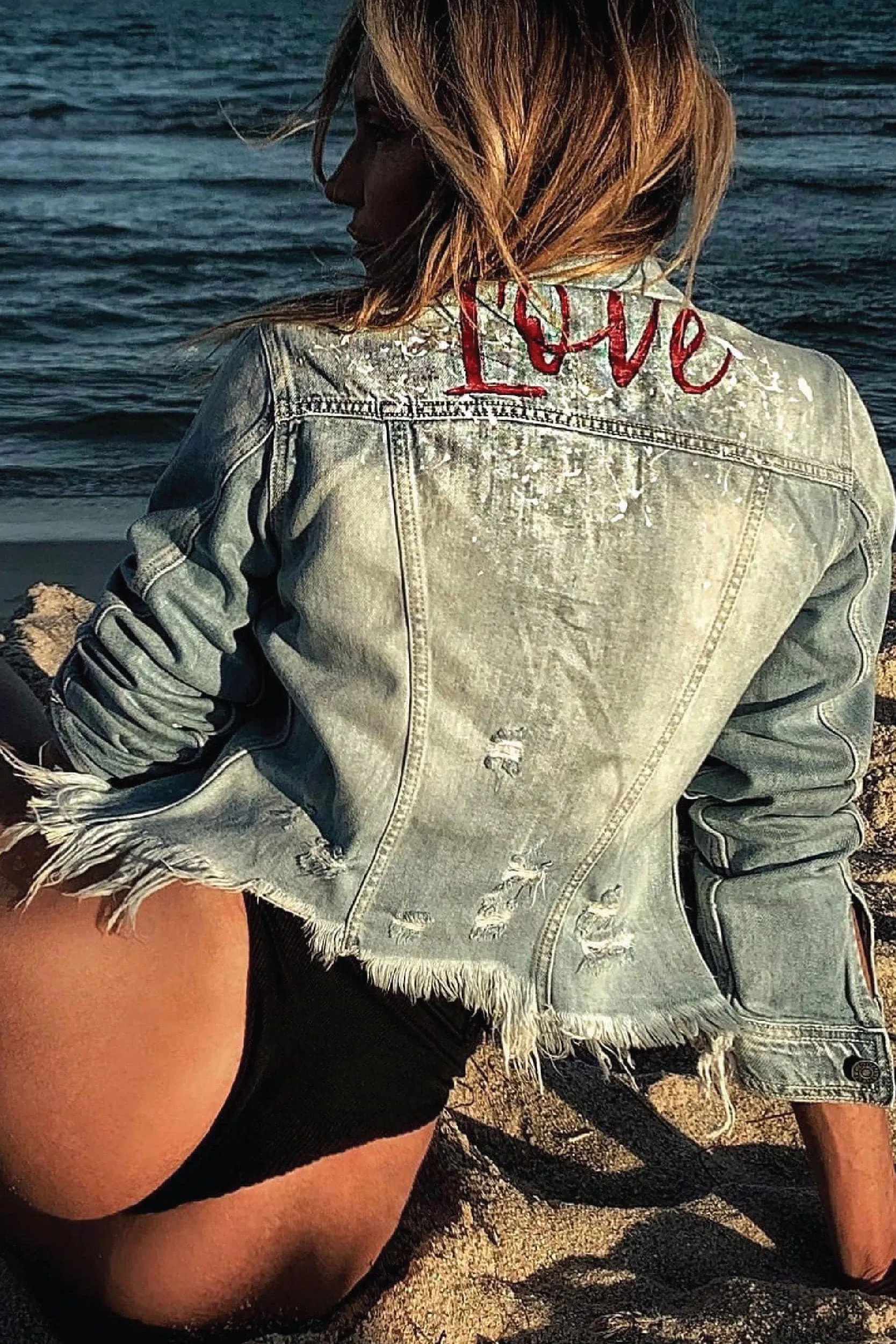 Love denim Jacket washed blue