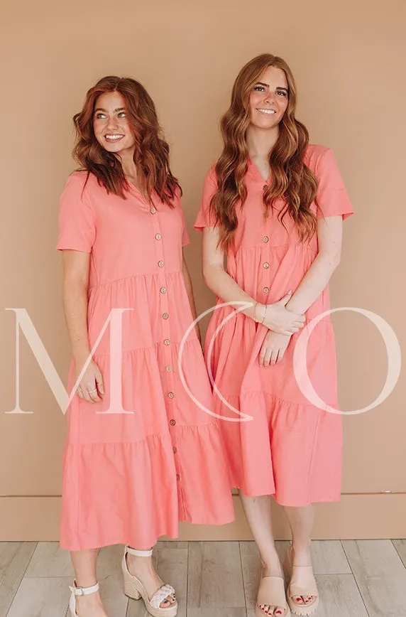 Lucy Pink Sherbet Dress- MCO - Nursing Friendly - Maternity Friendly