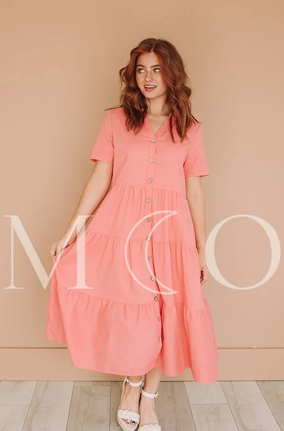 Lucy Pink Sherbet Dress- MCO - Nursing Friendly - Maternity Friendly