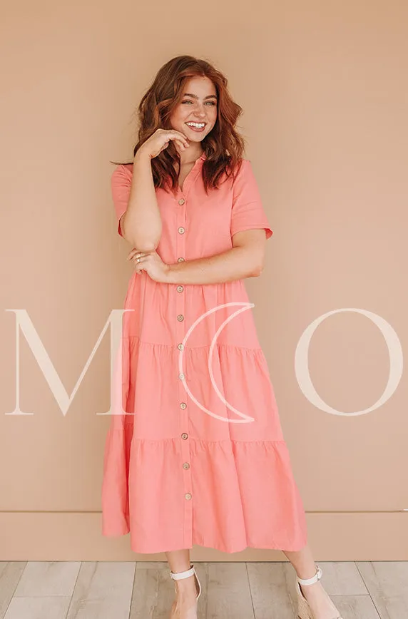 Lucy Pink Sherbet Dress- MCO - Nursing Friendly - Maternity Friendly