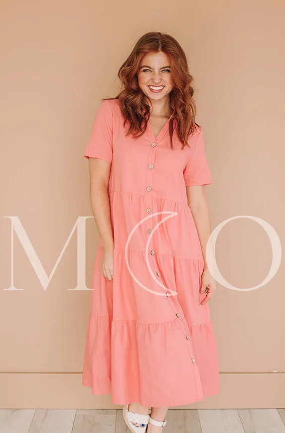 Lucy Pink Sherbet Dress- MCO - Nursing Friendly - Maternity Friendly