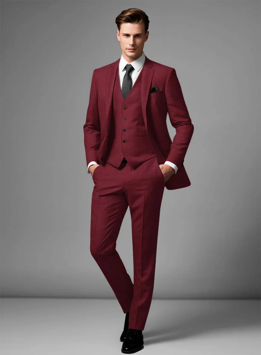 Marco Stretch Maroon Wool Suit