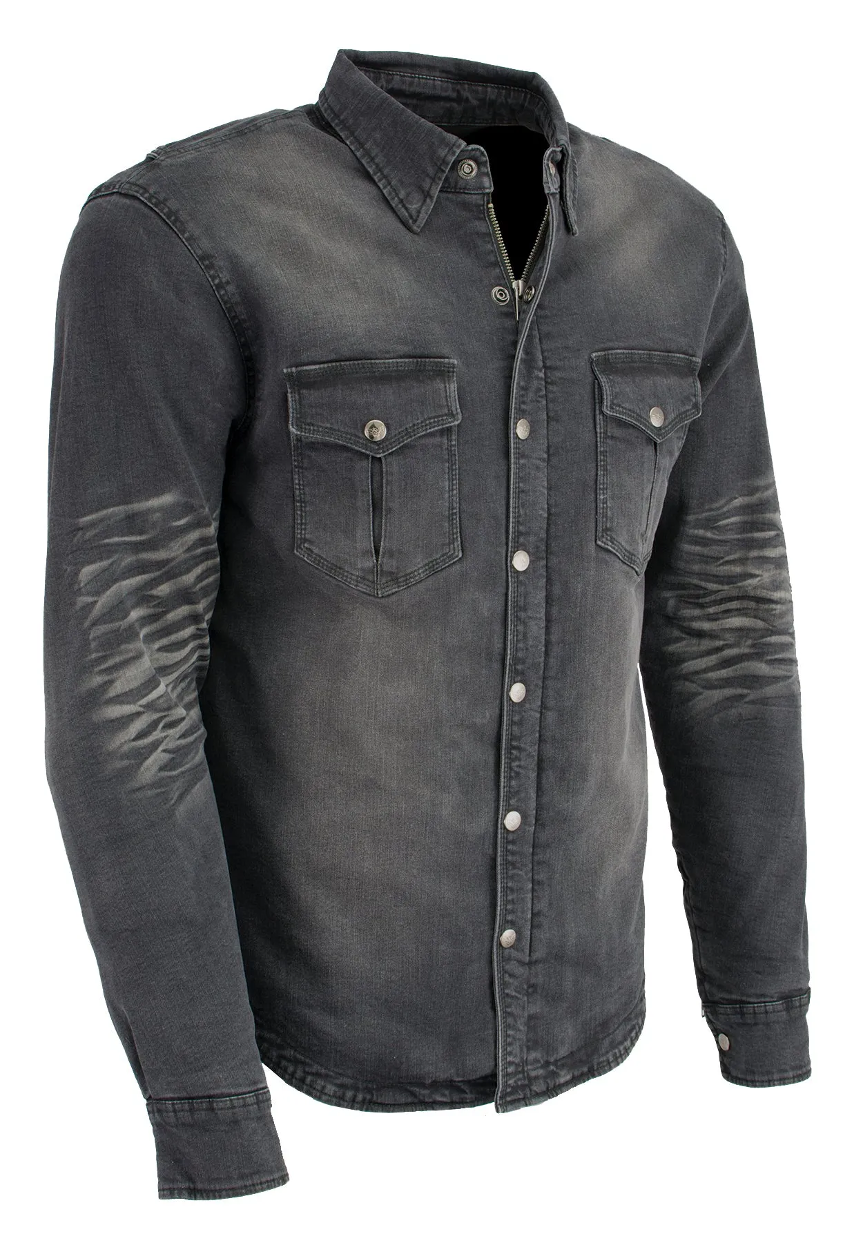 Men's Armored Denim Biker Shirt w/ Aramid® by DuPont™ Fibers