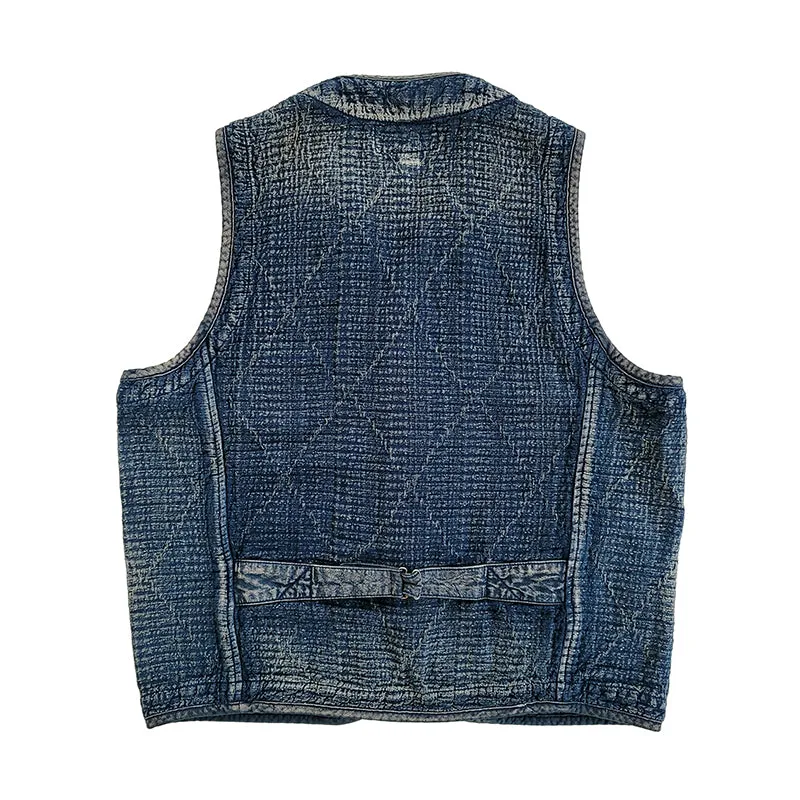 Men's Indigo Dyed Sashiko Kendo Vest