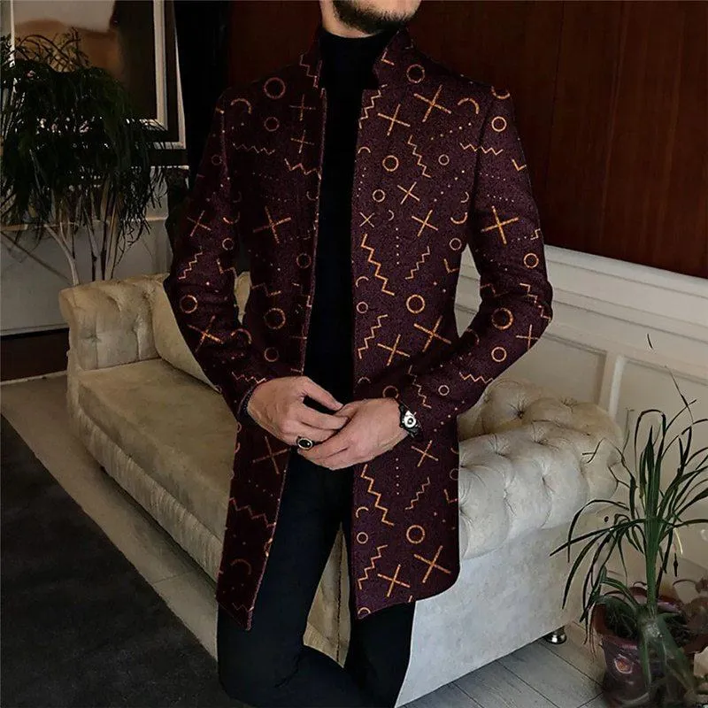 Men's Lapel Printed Jacket 88287912L