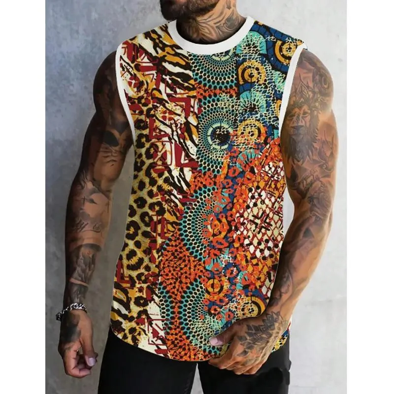 Men's Leopard Print Casual Tank Top 61979465L