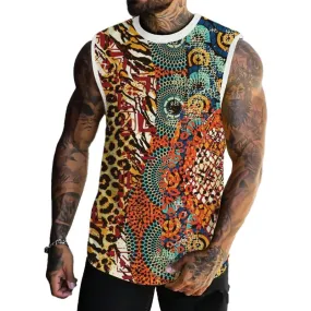 Men's Leopard Print Casual Tank Top 61979465L