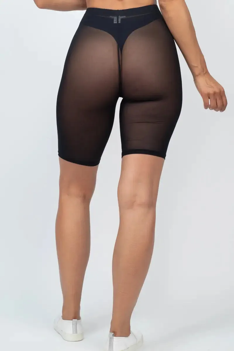 Mesh Bike Shorts in Black