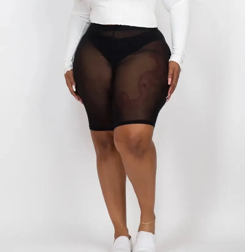 Mesh Bike Shorts in Black