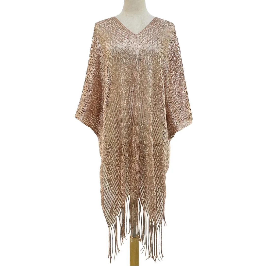 Metallic Mesh Tassel Cover Up