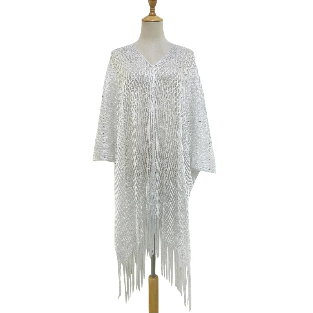 Metallic Mesh Tassel Cover Up