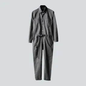 Monochrome men's denim jumpsuit