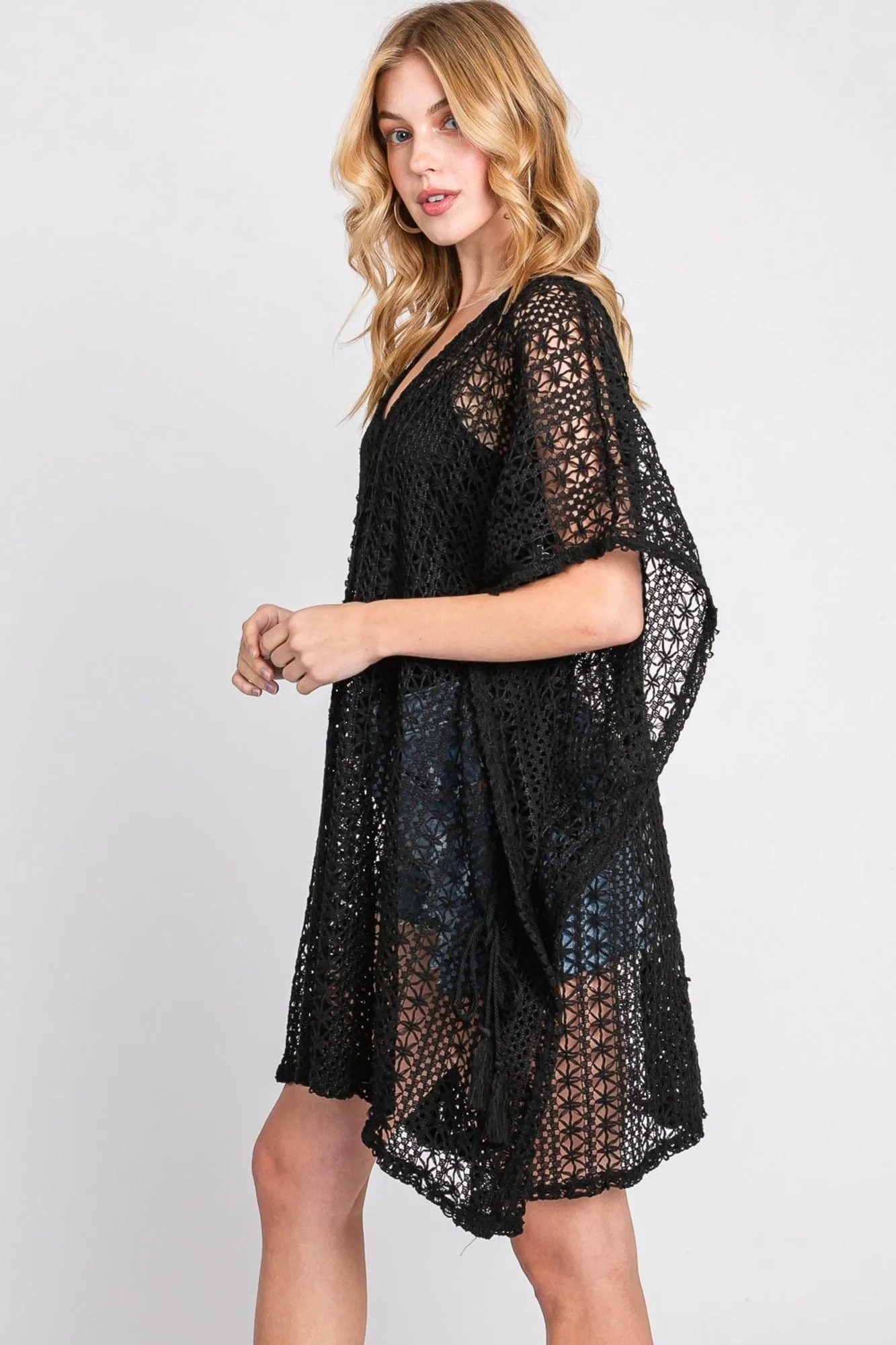 MS0342 Mia Crochet Cover Up Poncho