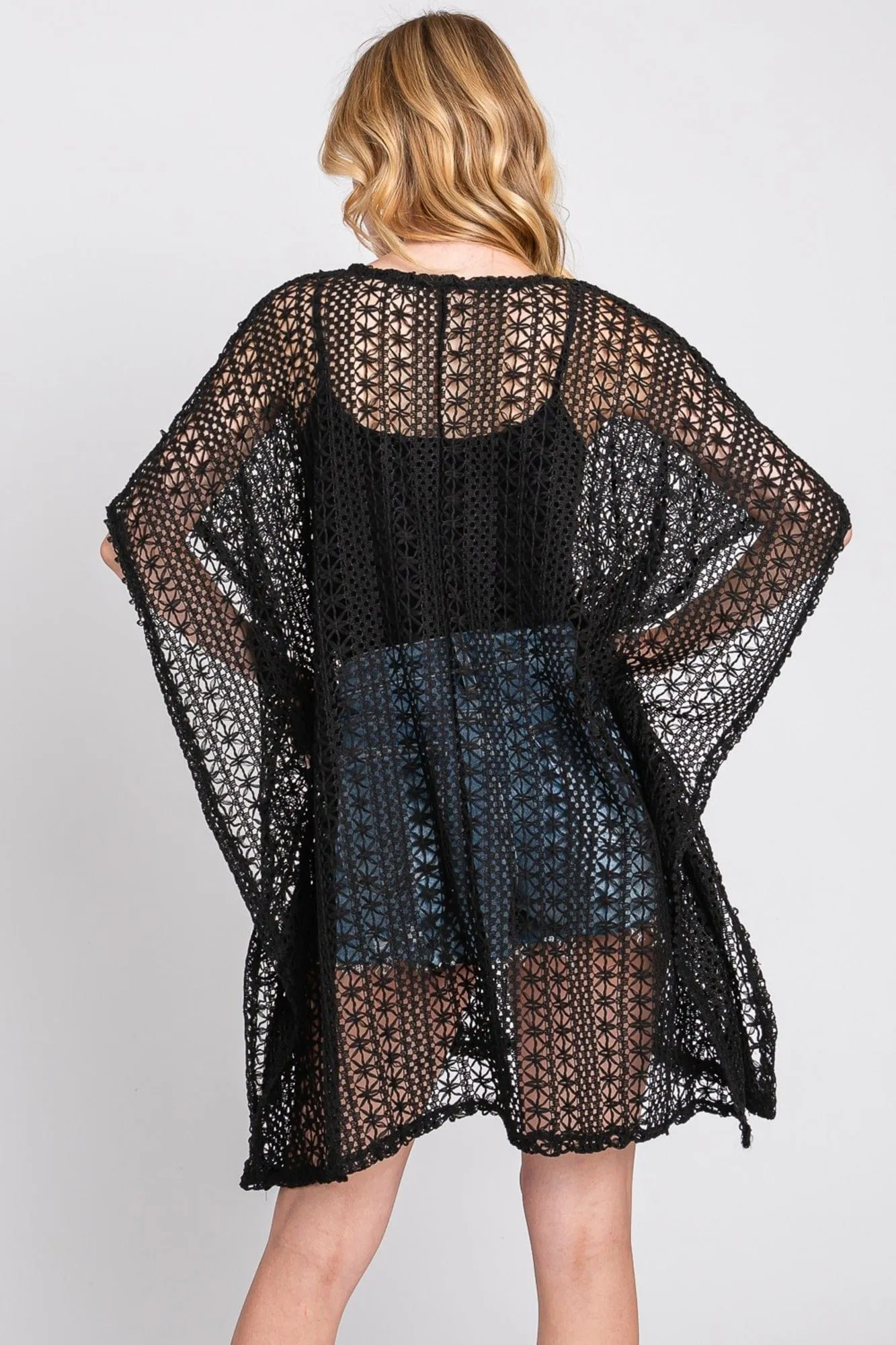 MS0342 Mia Crochet Cover Up Poncho