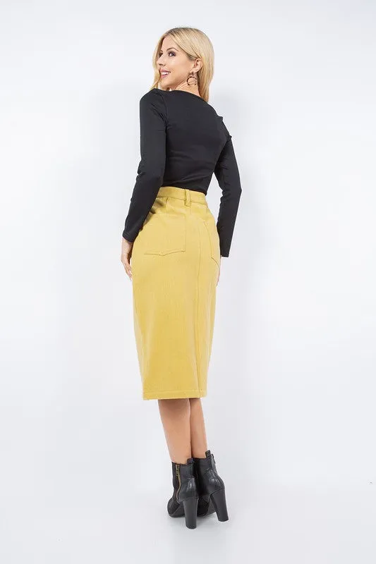 Mustard Camila Utility Skirt