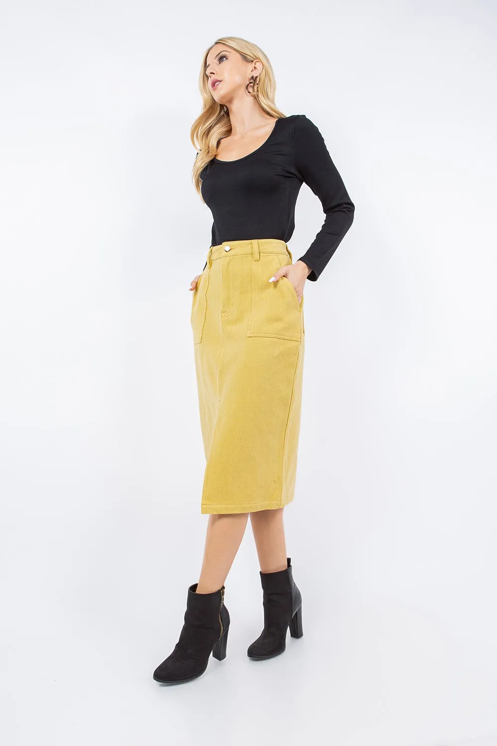 Mustard Camila Utility Skirt