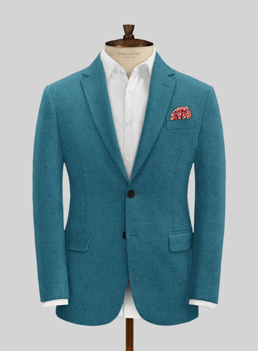 Naples Teal Blue Tweed Suit