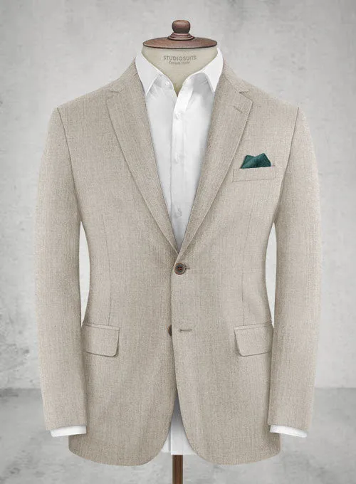 Napolean Stretch Pale Brown Wool Jacket