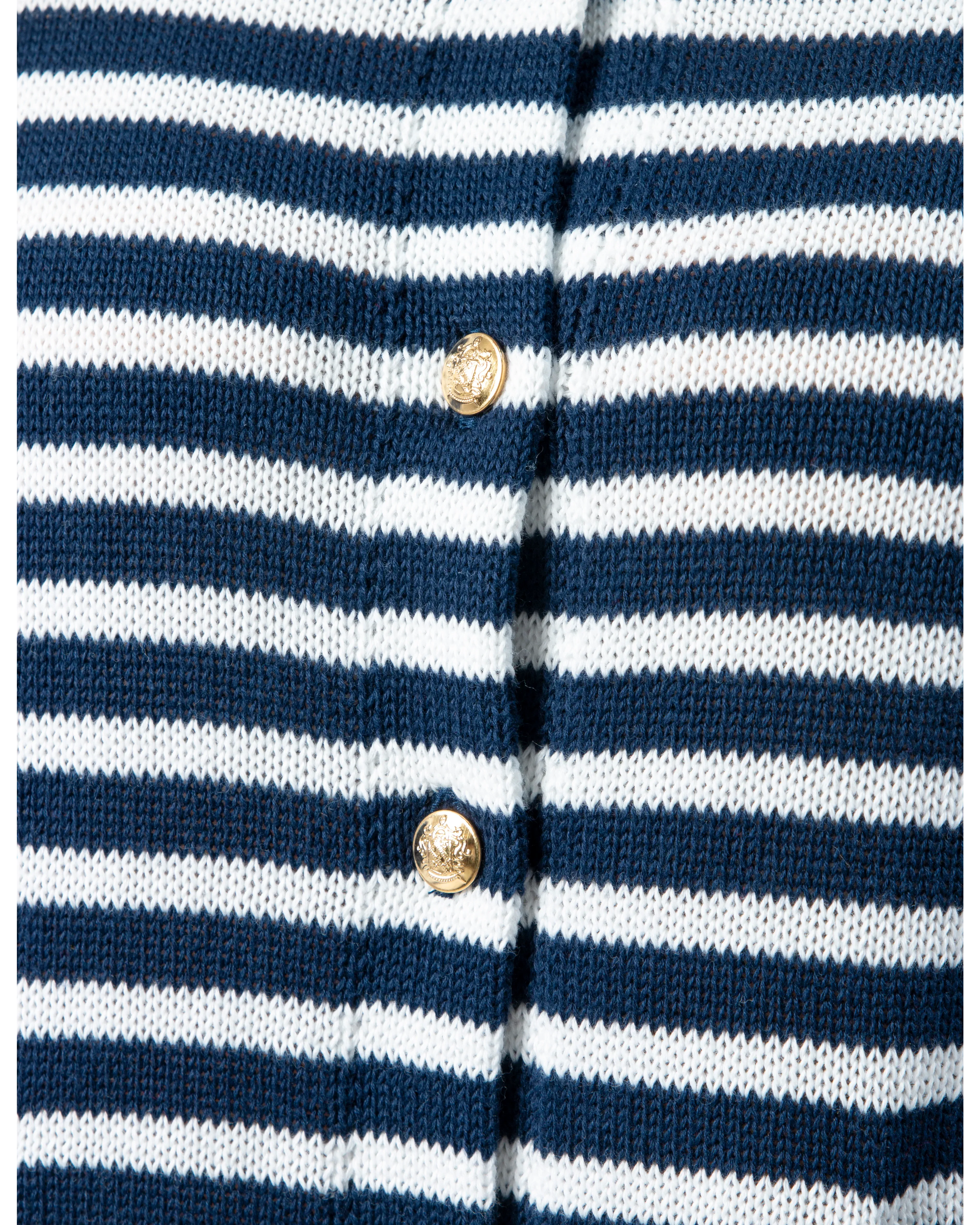 Navy Cardigan - Navy & White