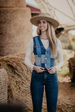 'Neon Diamonds' Wrangler x Lainey Patchwork Denim Vest (XS-XL)