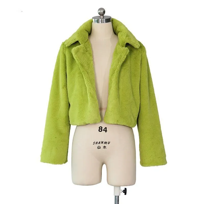 Neon Fluorescent Warm Cropped Winter Jacket