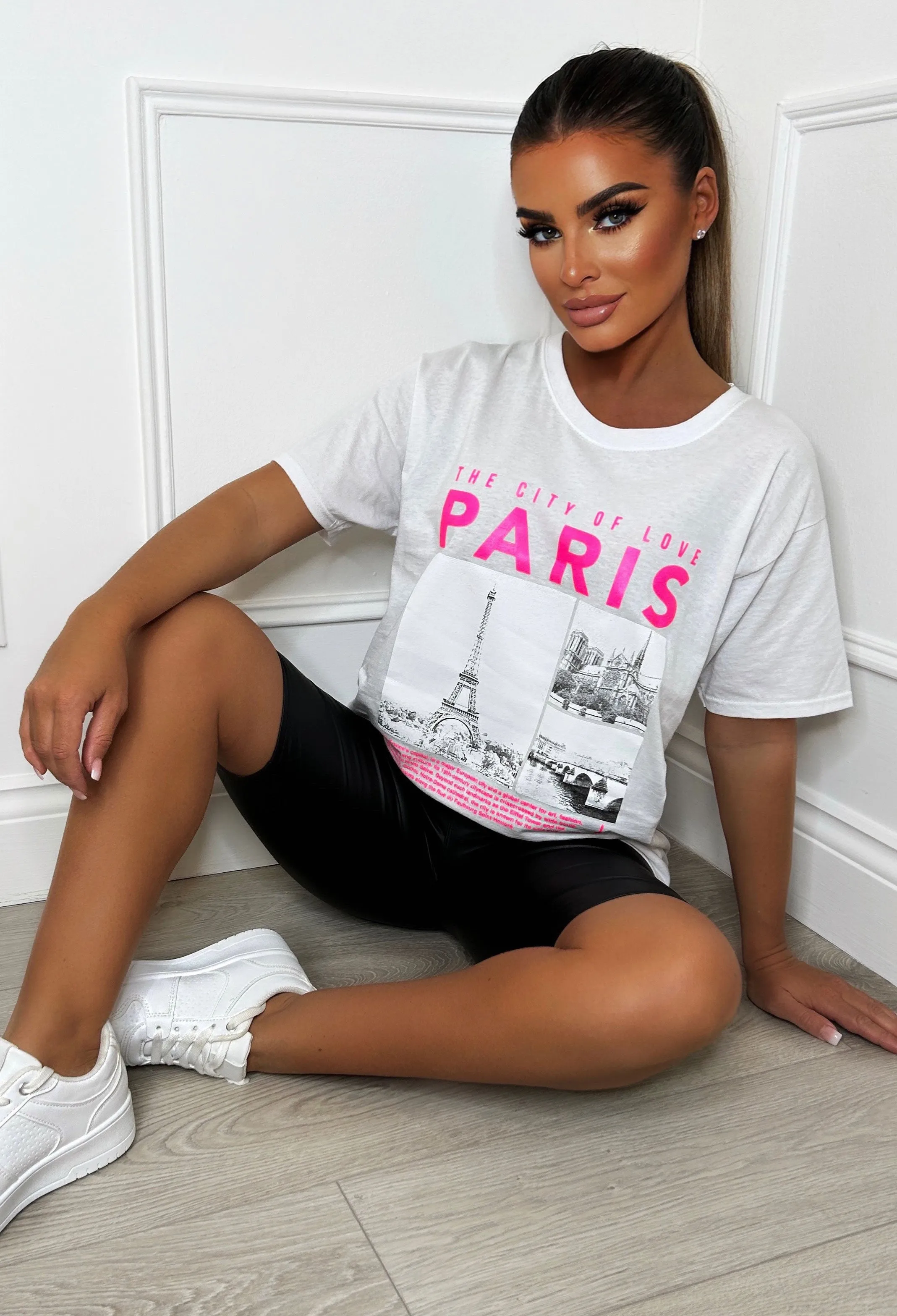 Off To Paris White Slogan T-Shirt