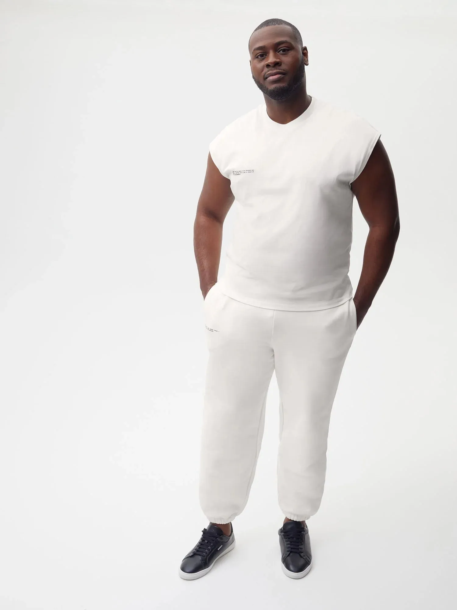 Organic Cotton Cropped Shoulder T-shirt with C-FIBER™ Core—off-white