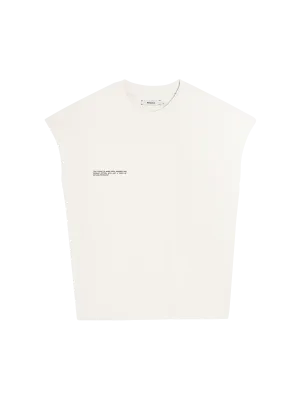 Organic Cotton Cropped Shoulder T-shirt with C-FIBER™ Core—off-white