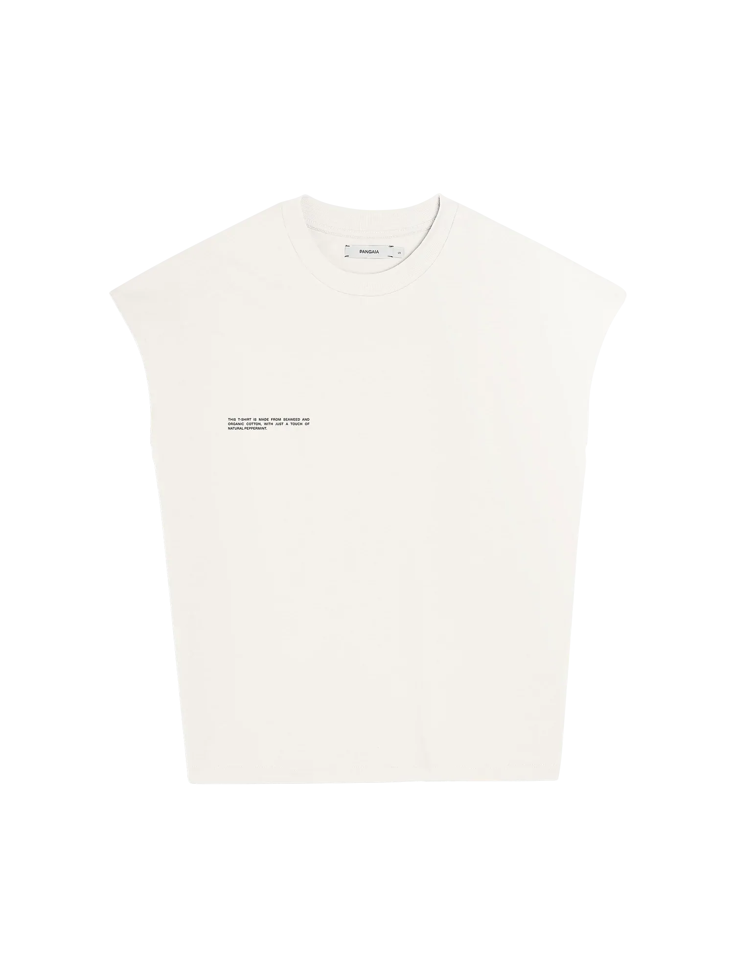 Organic Cotton Cropped Shoulder T-shirt with C-FIBER™ Core—off-white