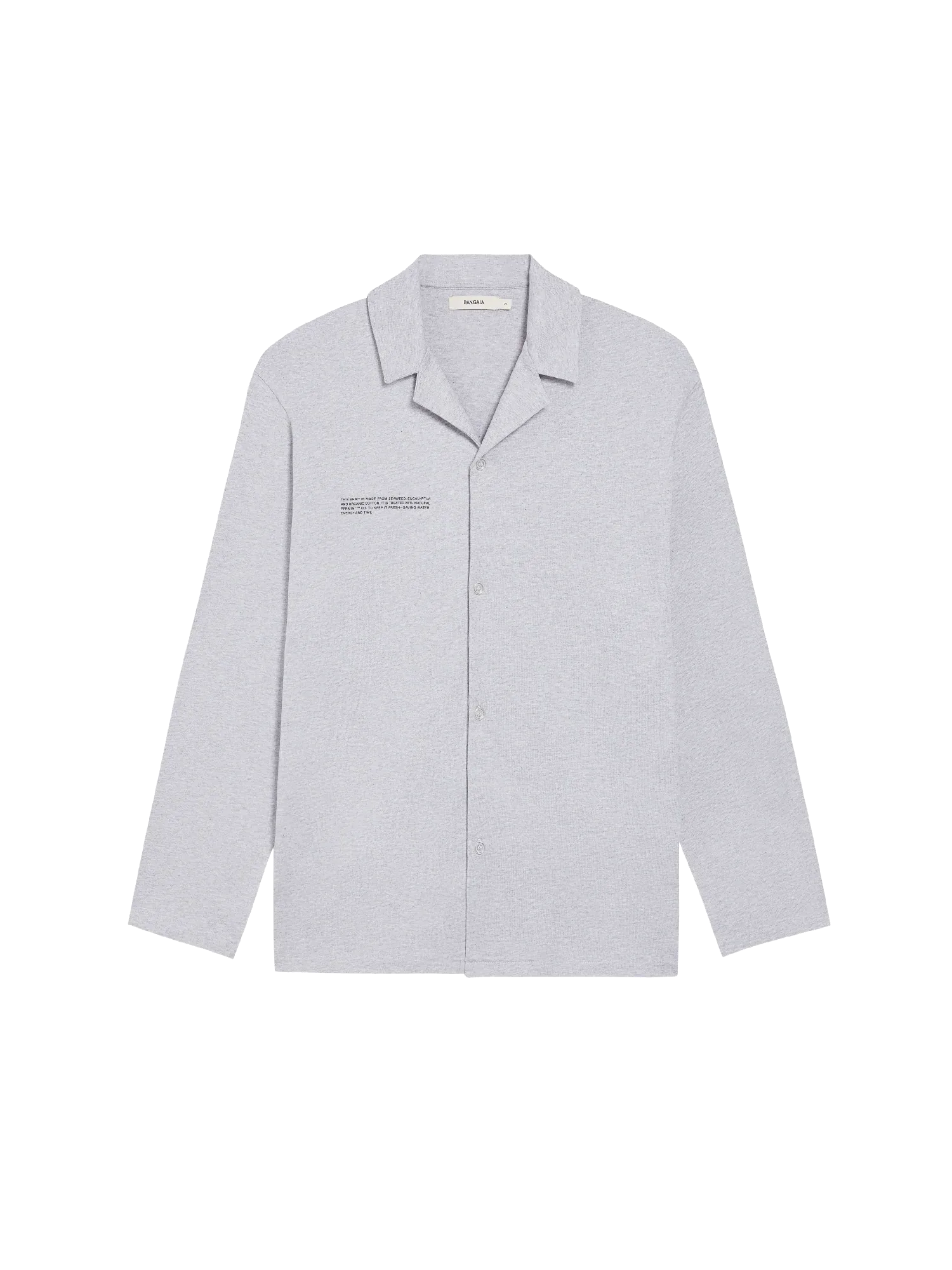 Organic Cotton Pajama Shirt with C-FIBER™—grey marl