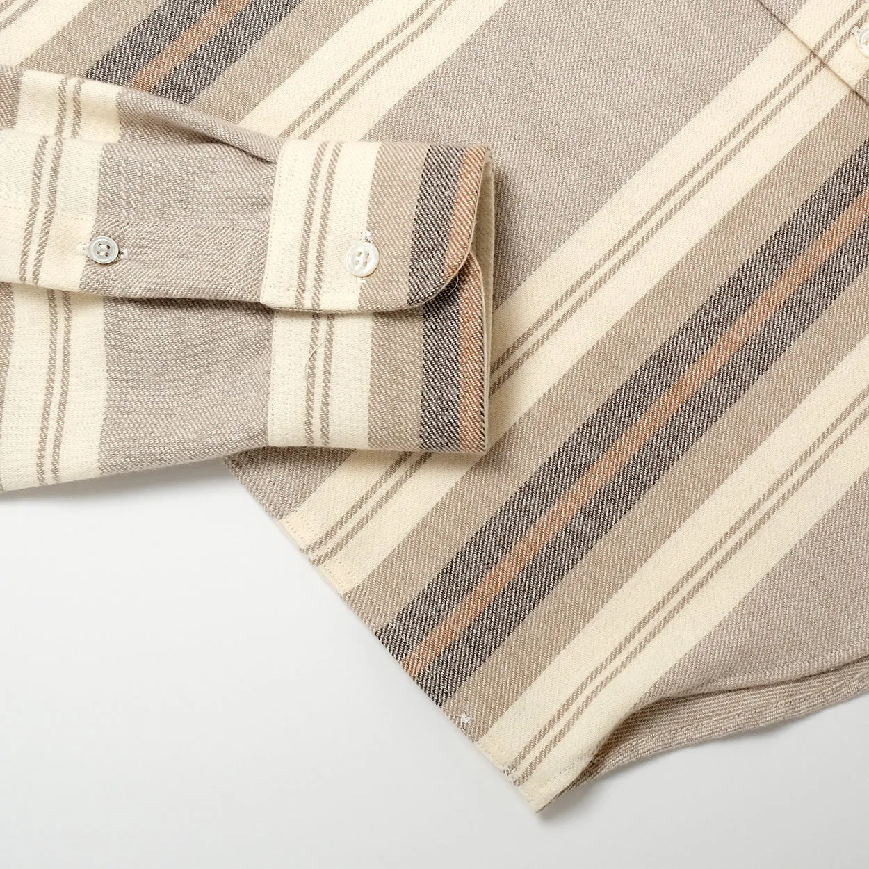 Outclass Shirt Stripe Blanket Flannel Natural