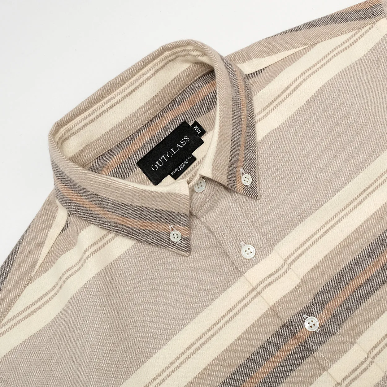 Outclass Shirt Stripe Blanket Flannel Natural