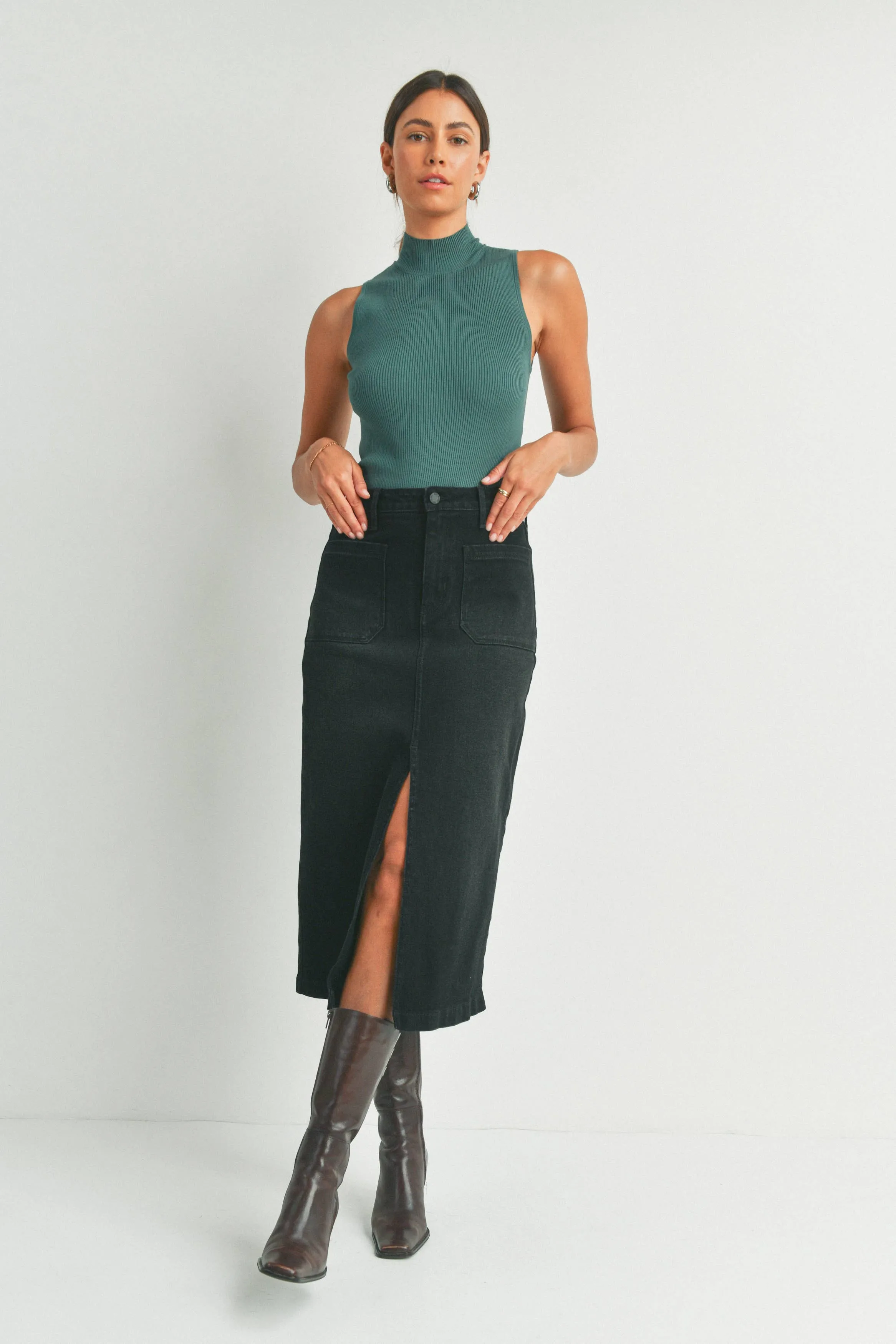 Paige Utility Pocket Midi Skirt