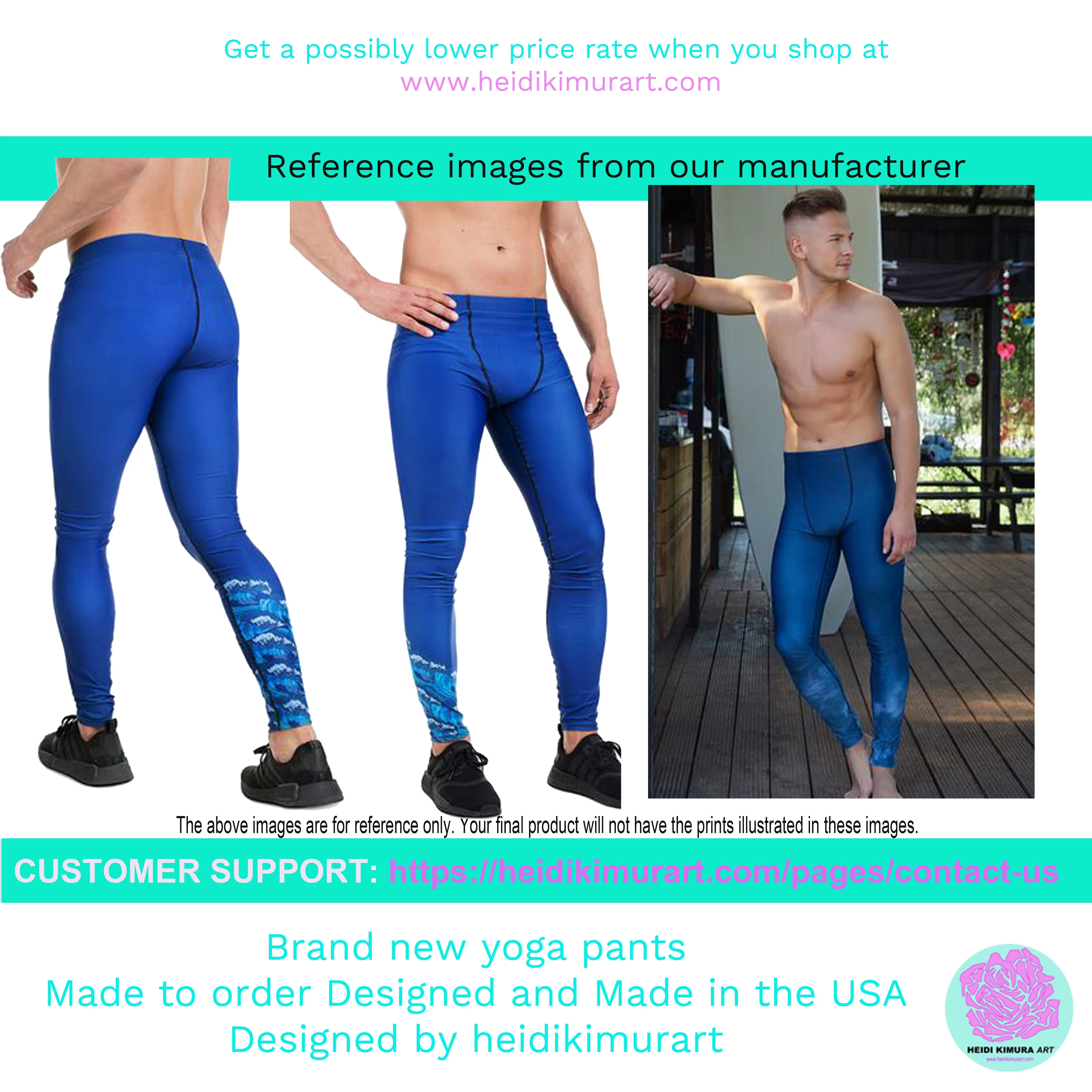 Pastel Mint Green Color Meggings, Compression Casual Tights Men's Leggings -Made in USA/EU