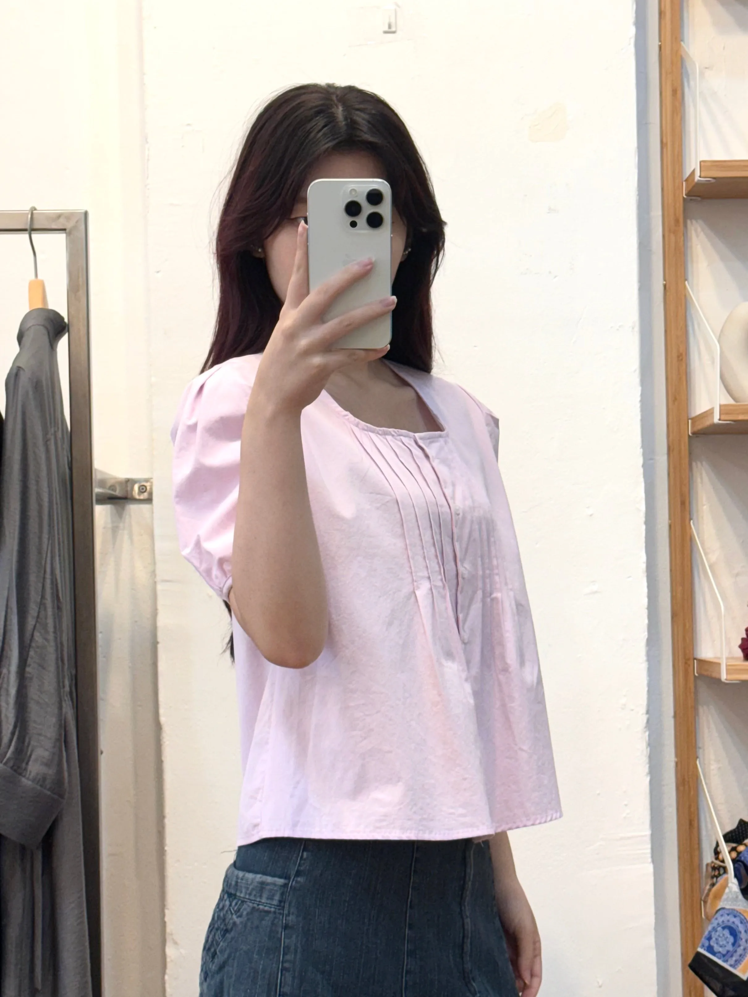 Pink Puff-sleeved Top