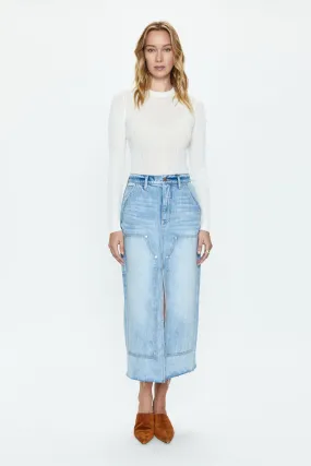 Pistola Alice Workwear High Rise Midi Skirt in Coastal