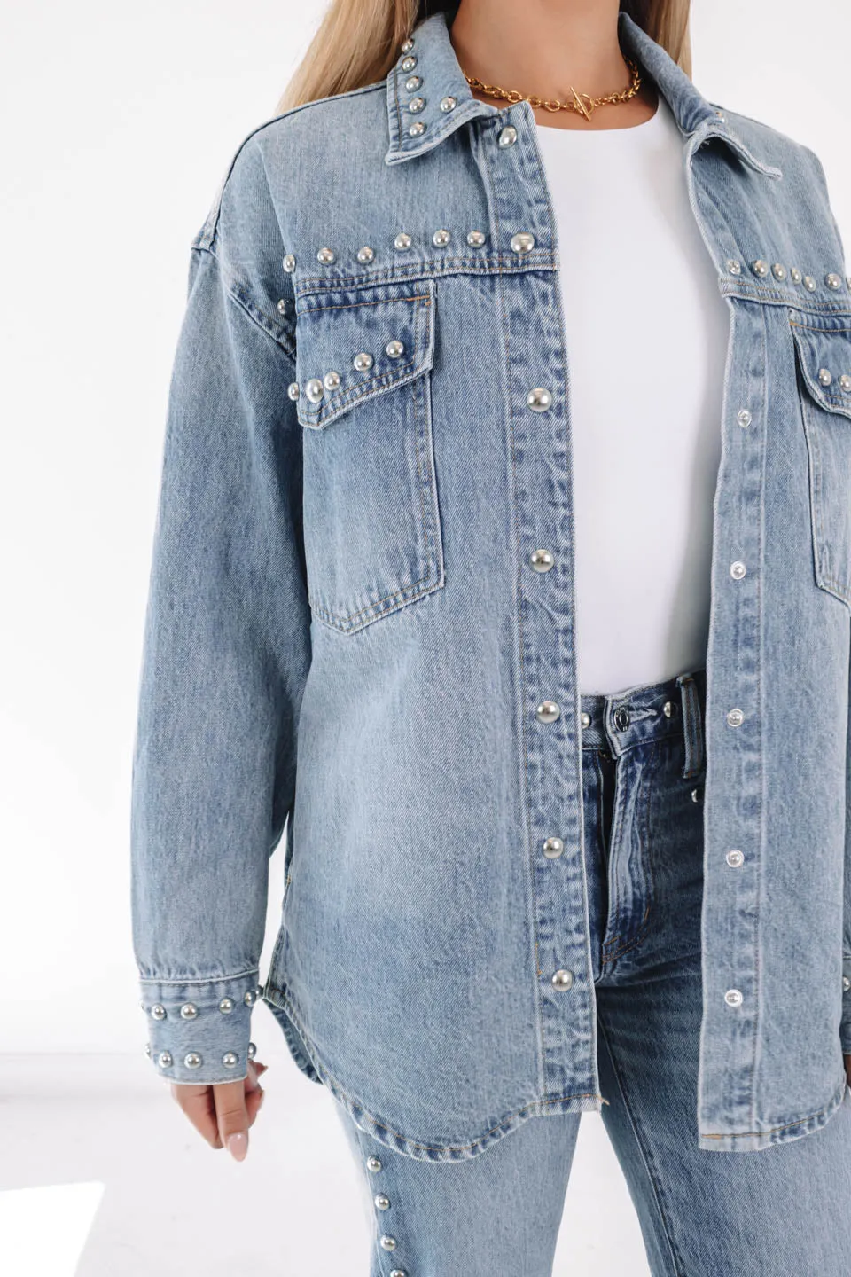 Pistola Mandy Denim Shacket - Satellite