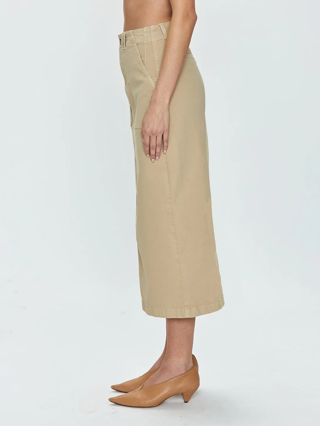 Pistola Pamela High Rise Utility Skirt in Latte