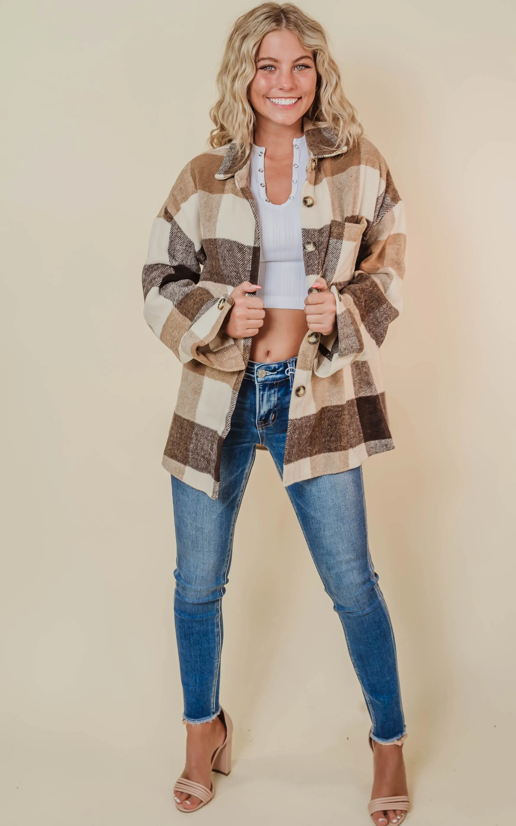 Plaid Button Up Shacket - Final Sale