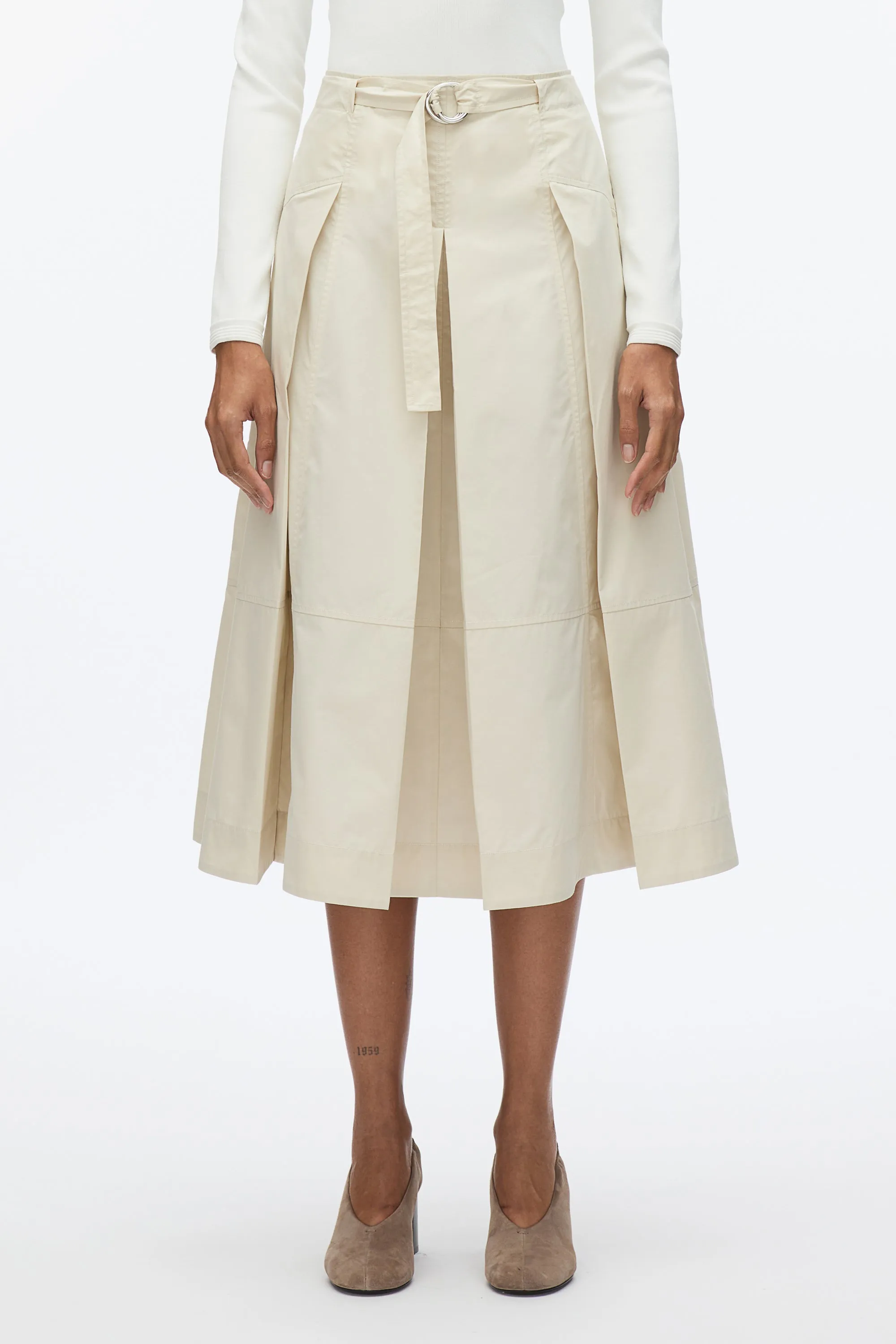 Pleated Utility Skirt