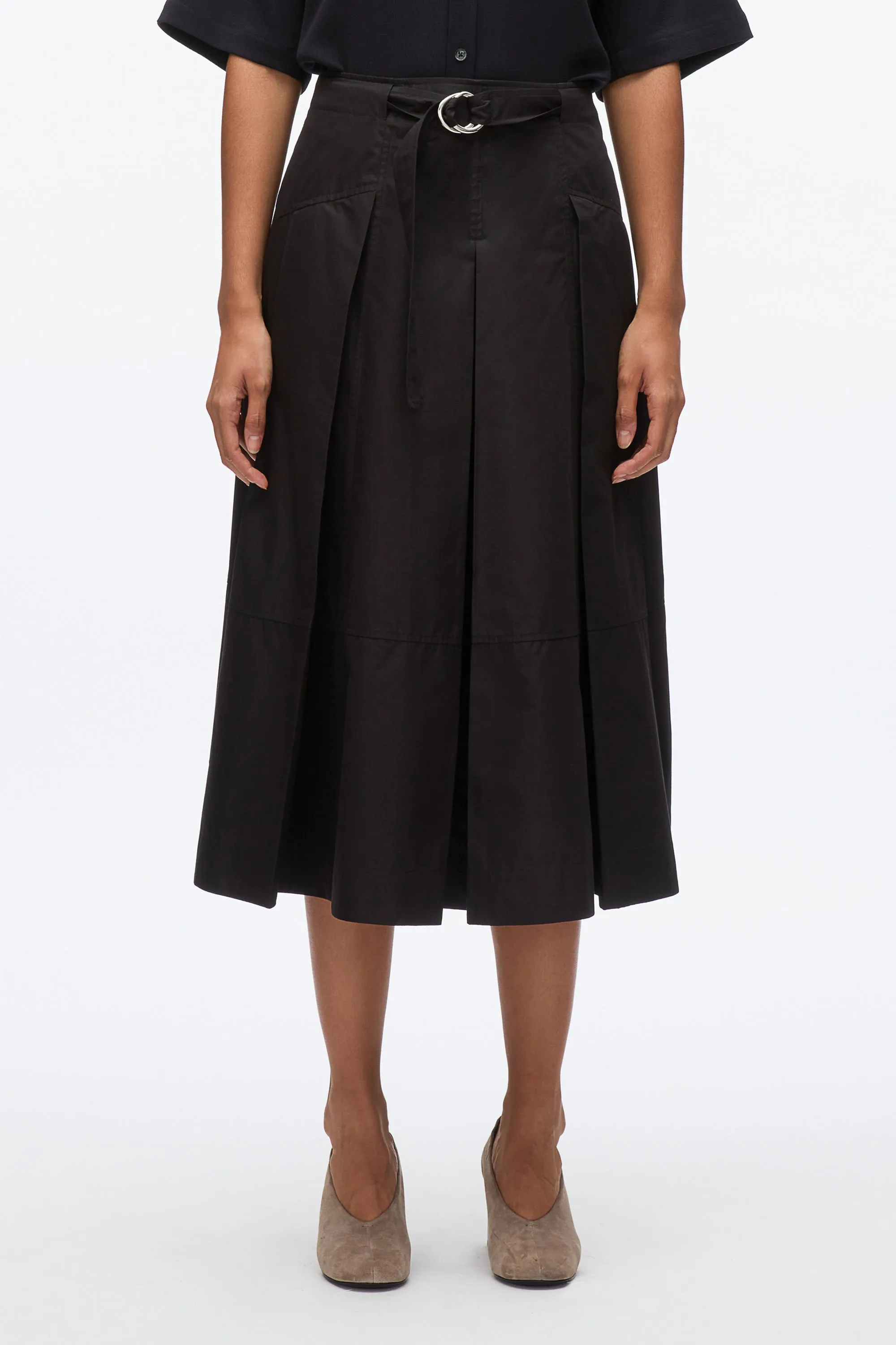 Pleated Utility Skirt