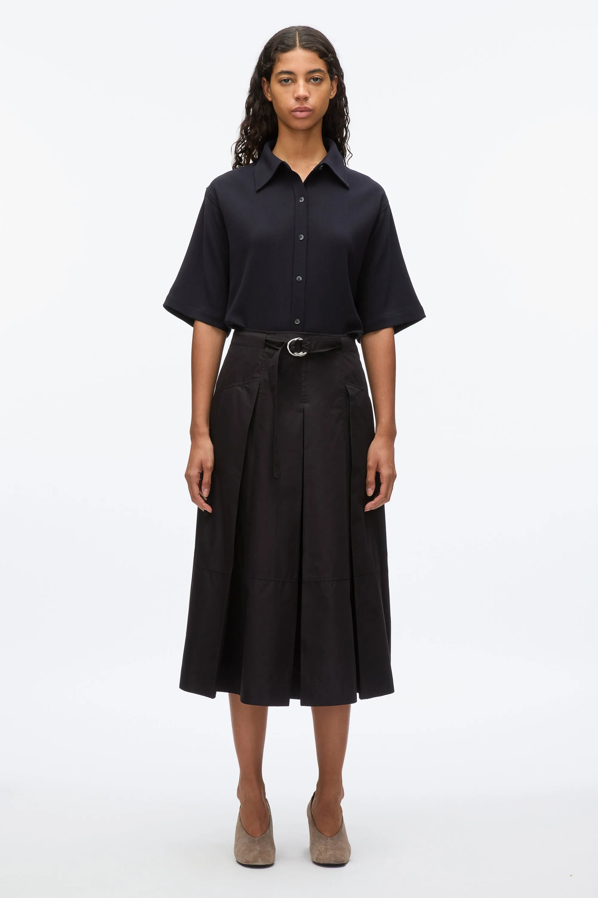 Pleated Utility Skirt