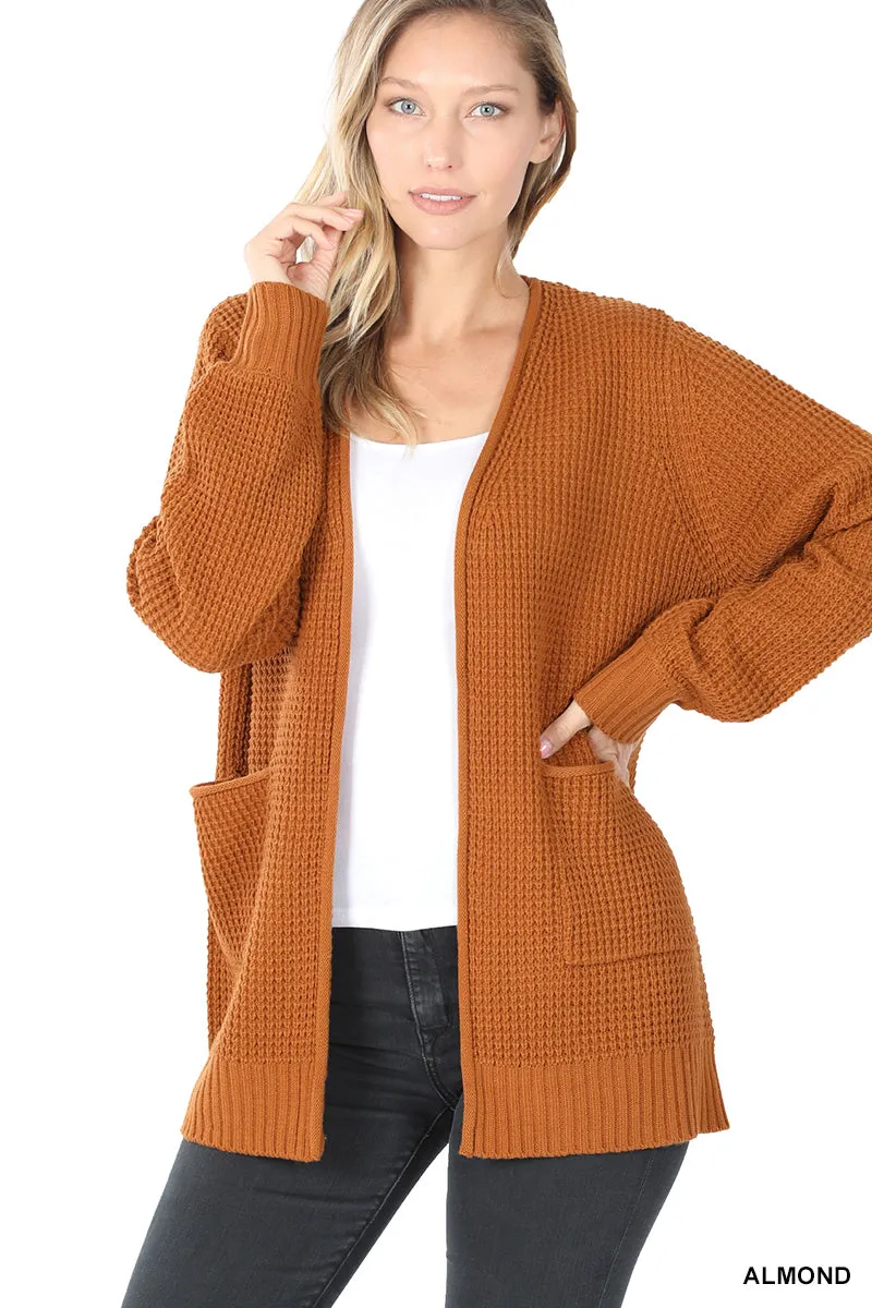 Plus Comfy Waffle Cardigan