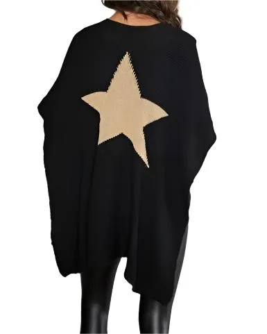 Poncho Style Cape with Gold Star